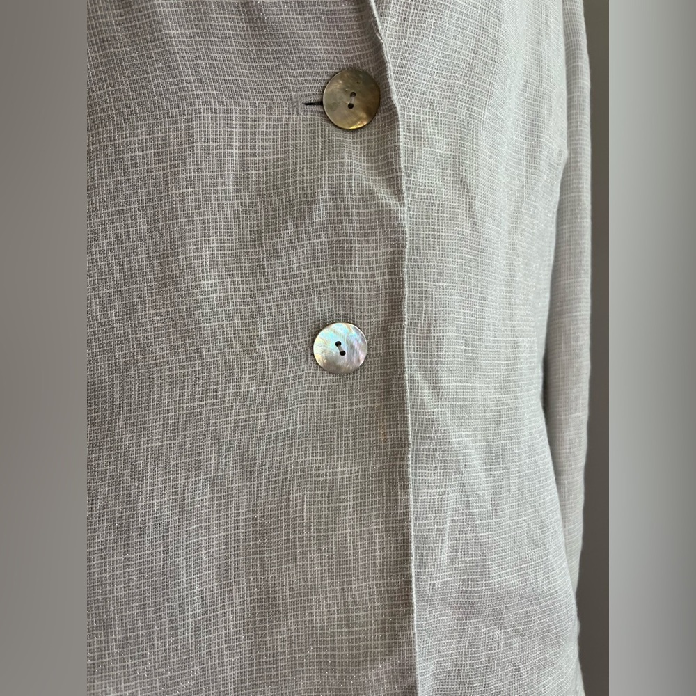 J. Jill Cream Blazer size medium Linen Blend - Picture 3 of 12